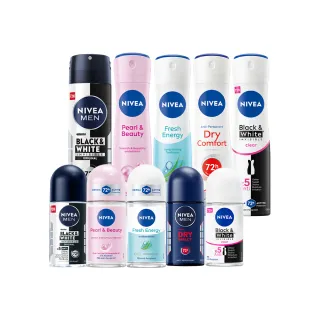 【NIVEA】止汗爽身乳液50ml/噴霧150mlx6(長效止汗配方)