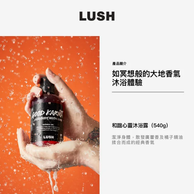 【LUSH 嵐舒】Karma 和諧心靈沐浴露 540g(沐浴露/果香/木質/廣藿香/橘子)