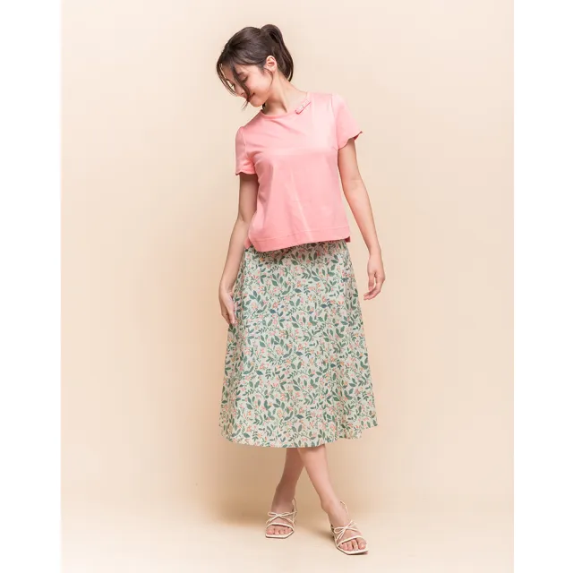 【perng yuh 芃諭名品】花葉盎然 棉質 印花 九片裙(2025 SS Collection｜4A春夏新品上市)