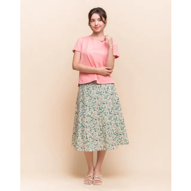 【perng yuh 芃諭名品】花葉盎然 棉質 印花 九片裙(2025 SS Collection|4A春夏新品上市)