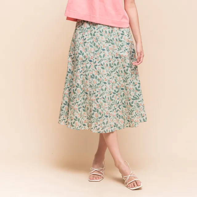 【perng yuh 芃諭名品】花葉盎然 棉質 印花 九片裙(2025 SS Collection｜4A春夏新品上市)