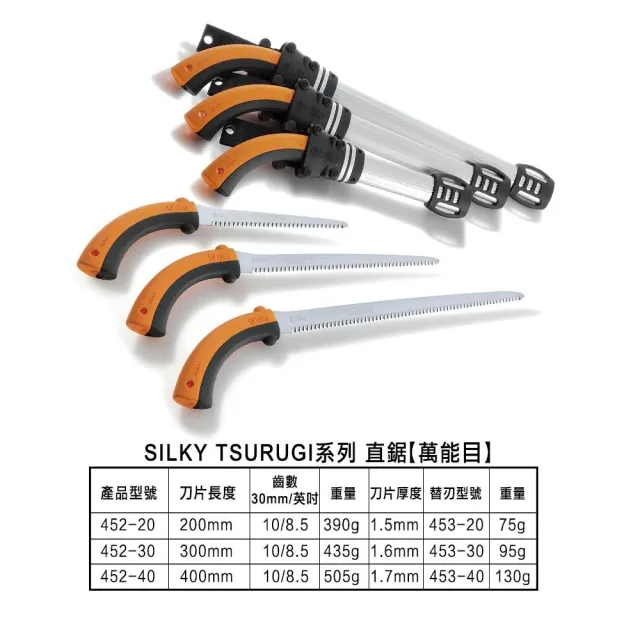 【Silky 喜樂】替換刀片無握把 210mm腰鋸457-21(劍型彎鋸 鋸子 手鋸 木鋸 木工鋸 修枝鋸 園藝鋸子)