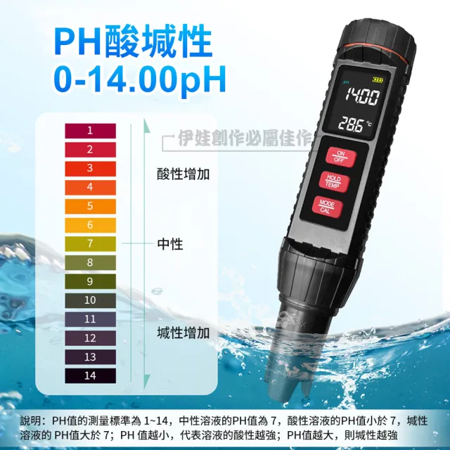 【IDREES 伊德萊斯】七合一水質檢測筆 PH值酸堿度測試儀 PH/EC/TDS/SALT/ORP/S.G./溫度(水質檢測器)