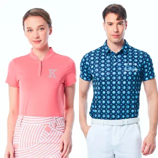 【KING GOLF】獨家特談！女男款印花透氣機能吸濕排汗上衣/小立領/POLO衫/高爾夫球衫(多款任選)