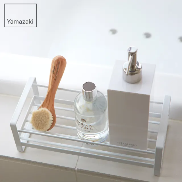 【YAMAZAKI】MIST瓶罐小物收納單層架-白(浴室收納/衛浴置物架/衛浴收納架) 