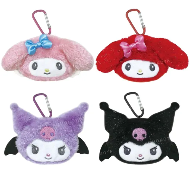 【小禮堂】Sanrio 三麗鷗 絨毛大臉造型零錢包 天使系列 美樂蒂 酷洛米(平輸品)