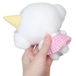 【小禮堂】雙11 Sanrio 三麗鷗 小麥粉 絨毛玩偶吊飾 格紋甜筒款(平輸品)