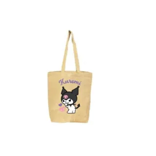 【小禮堂】雙11 Sanrio 三麗鷗 黃麻肩背手提袋 15L  經典圖案款 Kitty 美樂蒂 酷洛米 大耳狗(平 
