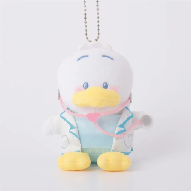 【小禮堂】Sanrio 三麗鷗 貝克鴨 絨毛玩偶吊飾 302診療室(平輸品)