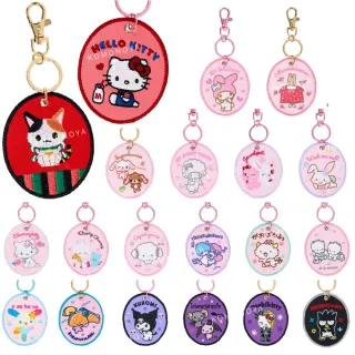 【小禮堂】Sanrio 三麗鷗 刺繡布鑰匙圈 2025角色大賞 Kitty 蜜糖邦尼 恰咪 花小兔(平輸品)