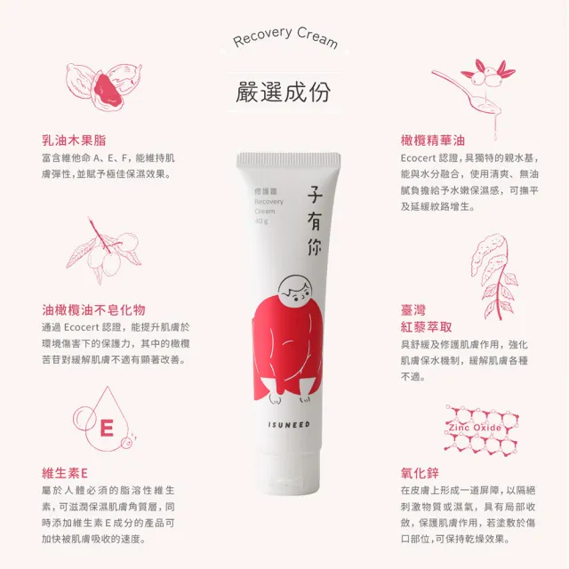 【ISUNEED 子有你】寶寶修護霜(問題肌膚萬用修復)