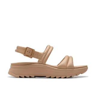 【Clarks】女鞋 Dash Lite Surf 時尚蓬鬆感齒紋底設計厚底輕量涼鞋(CLF82550S)