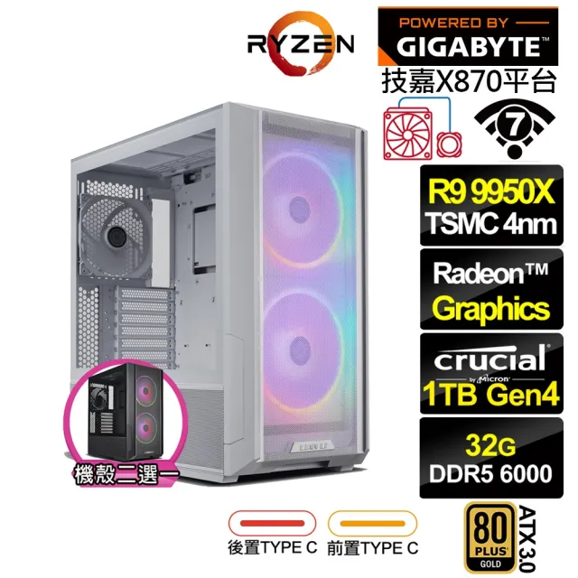 【技嘉平台】R9十六核{法那斯N64C}水冷文書電腦(R9 9950X/X870/32G D5/1TB/WIFI)