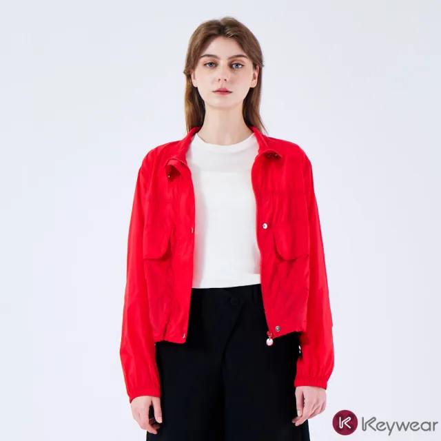 【KeyWear 奇威名品】網路獨家新品-口袋造型輕薄透氣防曬外套(共5色/紅/黃/藍/白/米色)