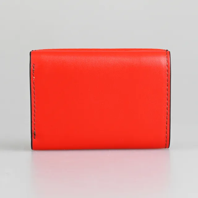 【FURLA 芙拉】FURLA PRIMULA釦式三折短夾(橘)