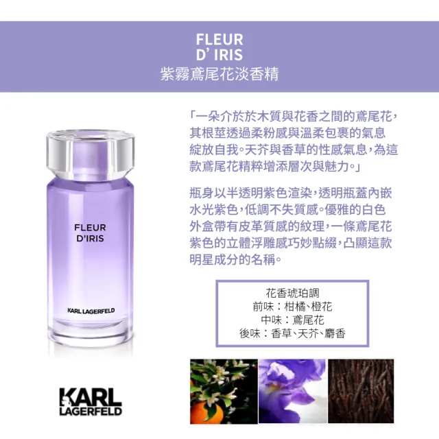 【KARL LAGERFELD 卡爾】紫霧鳶尾花女性淡香精100ml(專櫃公司貨)