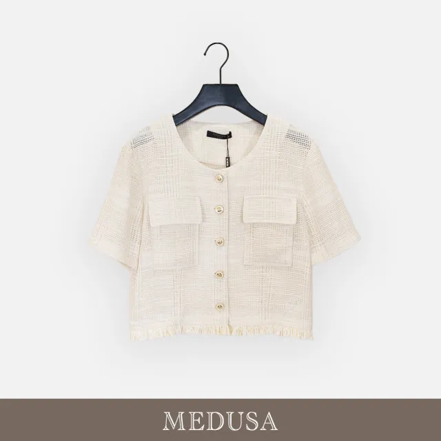 【MEDUSA 曼度莎】現貨-小香風流蘇套裝上衣（M-XL）｜小香風外套 夏季呢布 正裝外套(601-5310A)