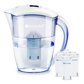 【Brondell】美國邦特爾 純淨濾水壺 （白）＋4入長效濾芯 (共1壺4芯)
