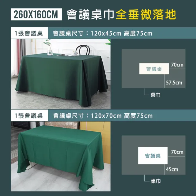 【大匠工具】長條桌布 墨綠色 客廳桌布 會議桌布罩 聖誕桌巾 擺攤桌巾 FT18060FCG-F(活動桌布 長條桌布)
