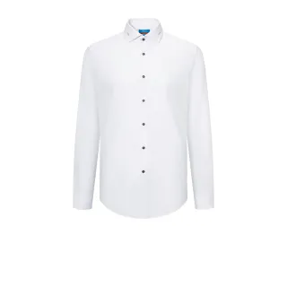 【G2000】暗紋細節設計長袖上班襯衫-白色(4112254200)