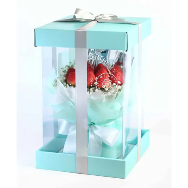 【MyDearStrawberries】經典蒂芬尼草莓花束生日禮盒組(水果花束/情人節/告白/生日禮物/超人氣花束/草莓)
