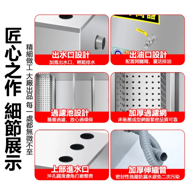 【AMITOF】油水分離器 50*30*30油水隔離器(油水分離 油污分離 油水隔離 截油槽 不鏽鋼隔油池)