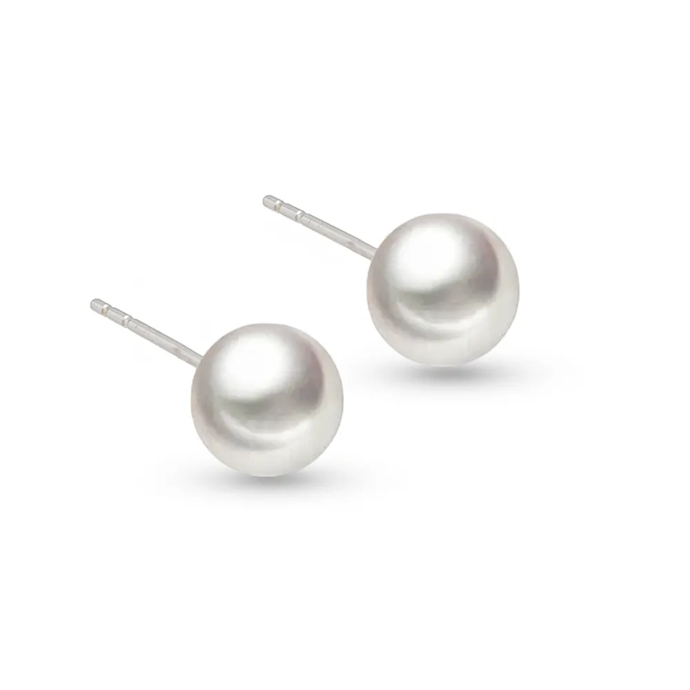 【JR.L金瑞利珠寶】雙12 Akoya天然珍珠 月光之語18K金珍珠耳環(5.5-6MM)