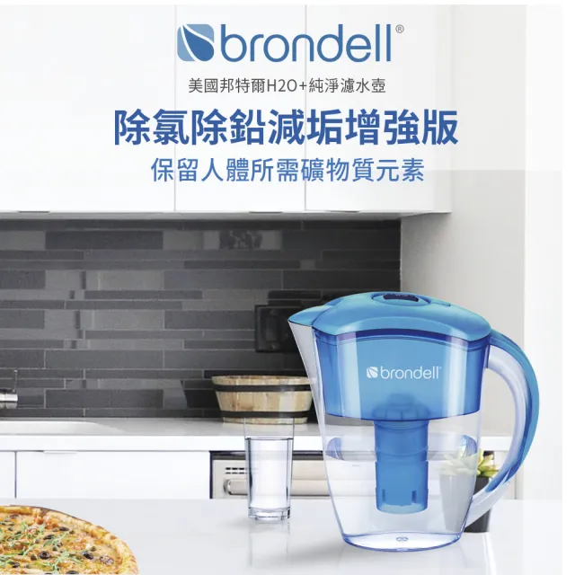 【Brondell】brondell極淨藍濾水壺+2入芯 (1壺2芯)