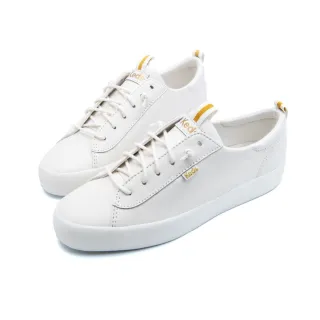 【Keds】KICKBACK 舒適免綁帶皮革懶人戶外休閒小白鞋(9243W123721)