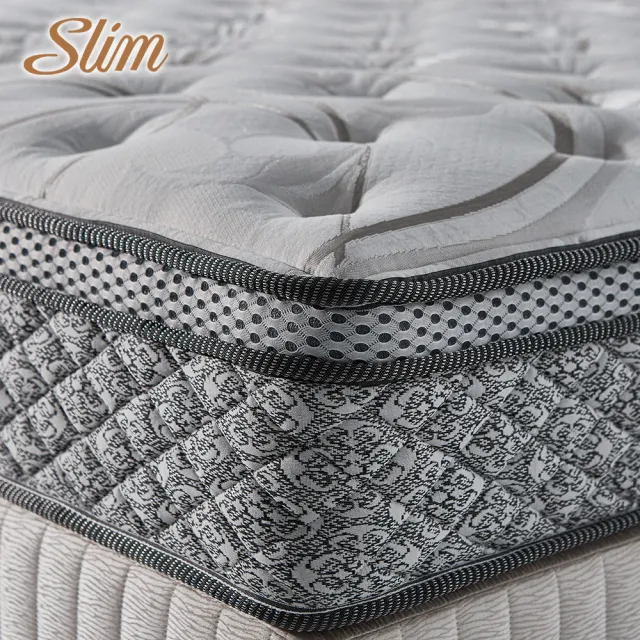 【SLIM】雙人加大天絲乳膠記憶膠防蹣獨立筒床墊6x6.2尺x23cm-奢華型