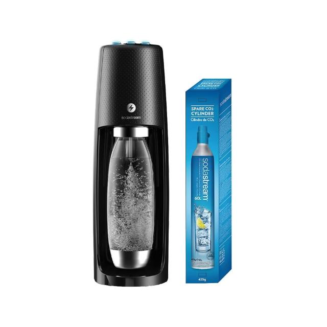 【福利品】Sodastream-電動式氣泡水機 Spirit One Touch 黑/白(加碼送1隻鋼瓶 含原箱共2隻+1L水瓶x1)