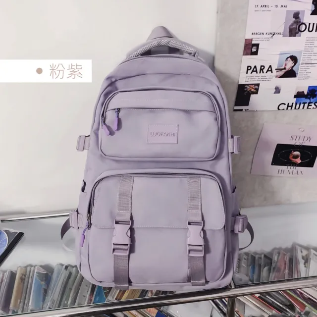 【MoodRiver】多口袋大容量 防潑水機能後背包(登機包 登山背包 電腦包 筆電包 旅行 收納 韓國風格)