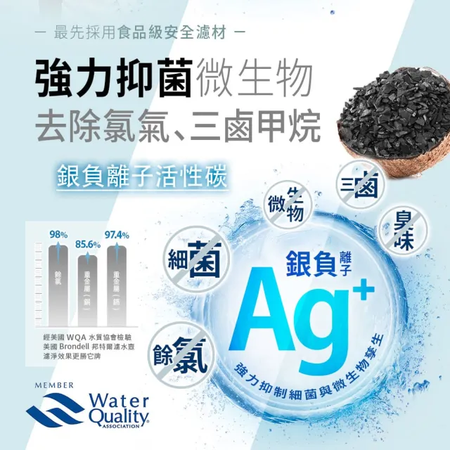 【Brondell】美國邦特爾 H2O+ 長效濾水壺 （藍）＋八周長效濾芯（10入）(共1壺10芯)