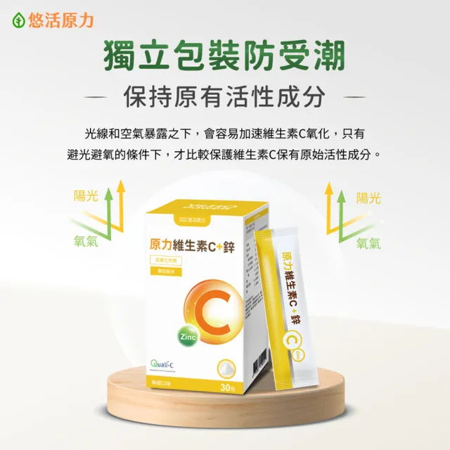 【悠活原力】原力維生素C+鋅粉包x5(30包/盒)