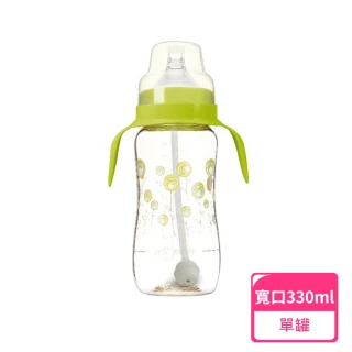 【US BABY 優生】真母感PPSU奶瓶-寬口手把吸管330ml；單罐(嬰兒奶瓶 奶瓶 PPSU奶瓶)