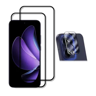 【RedMoon】OPPO Reno14 / Reno13 5G 手機保護貼3件組 9H玻璃保貼2入+3D全包鏡頭貼
