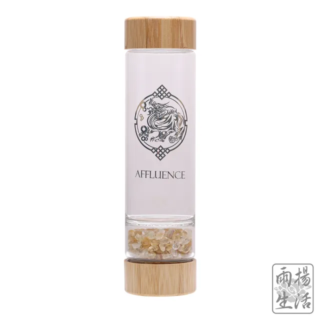 【雨揚】五行水晶旺運玻璃水瓶 500ml 附杯套(隨行杯/冷水瓶)