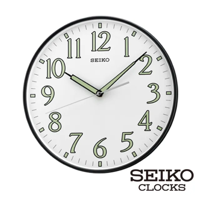 【SEIKO 精工】夜光數字指針靜音掛鐘時鐘QXA521K(夜光 靜音 直徑30cm)