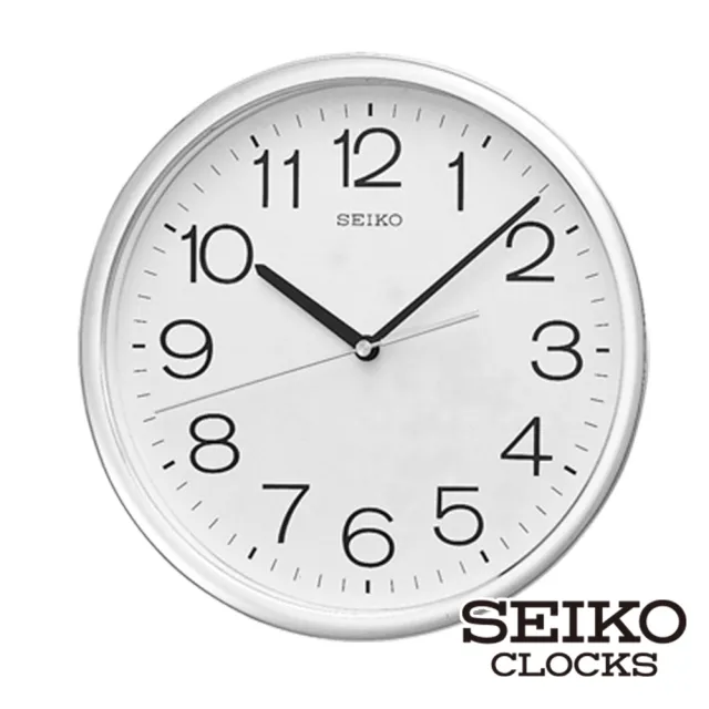 【SEIKO 精工】金銀光澤外框 時鐘 掛鐘QXA014(靜音指針、提升居家生活質感)