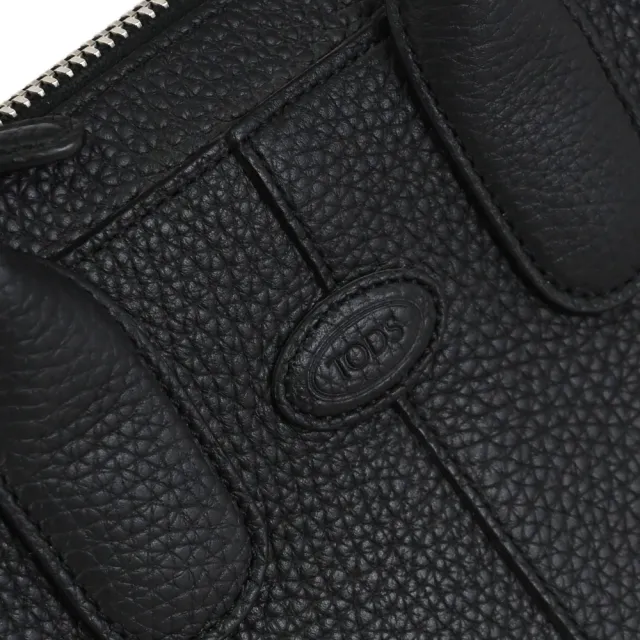 【TOD’S】TODS Di Bag Mini 簡約經典質感小牛皮手提包黛妃包兩用包(黑)