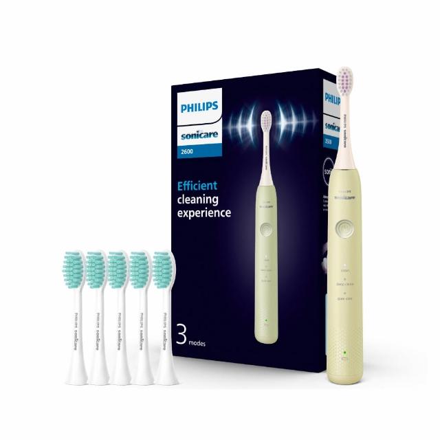 【Philips 飛利浦】Sonicare輕柔舒敏音波震動牙刷-小彩刷綠HX2411/03 送刷頭5入