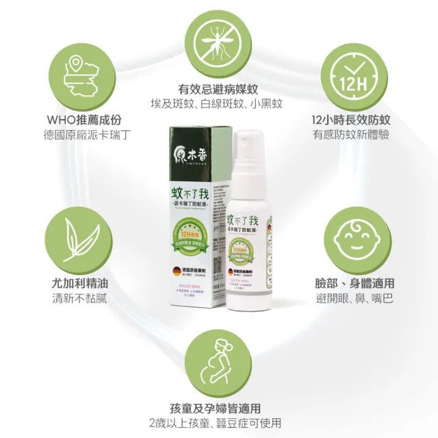 【原木香】官方直營 防蚊液 長效12H防護 22%派卡瑞丁 蚊不了我 尤加利精油開運淨化 30ml(驅蚊/蚊香/兒童防 