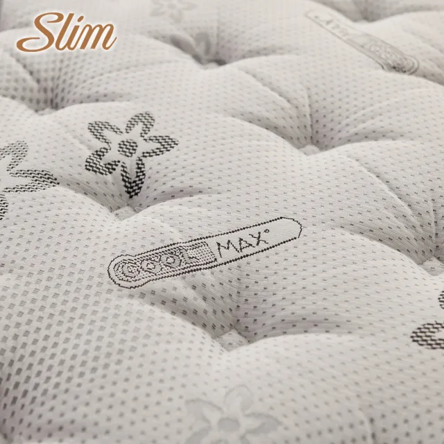 【SLIM】雙人加大涼感記憶膠乳膠抗菌獨立筒床墊6x6.2尺x27cm-溫控紓壓型