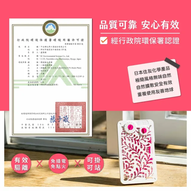 【鱷魚】日本製130天防蚊片+補充包-長效防蚊390天!(市面唯一可替換網片)