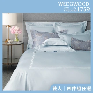 【WEDGWOOD】80支簡約經典 薄被套枕套床包四件組(雙人｜長纖棉刺繡/天絲素色任選)
