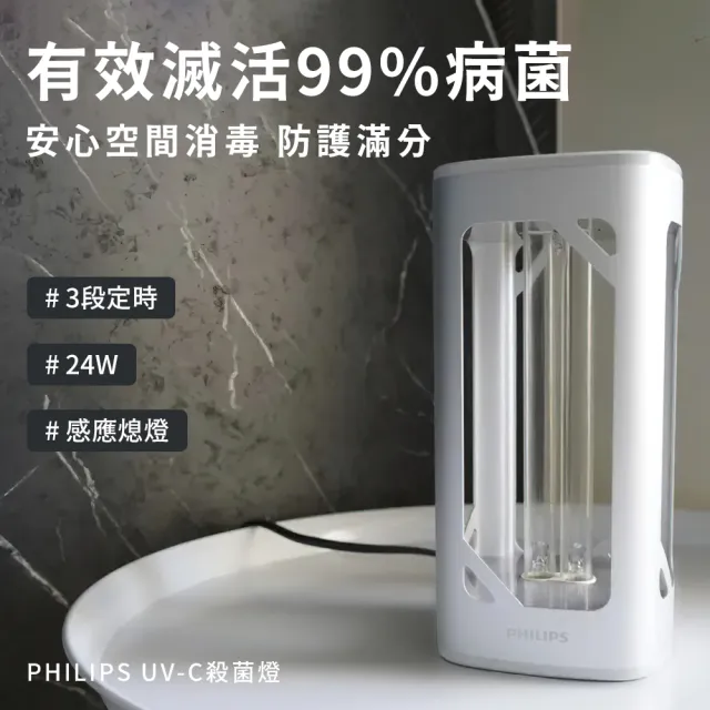 【Phillips】紫外線殺菌燈 UV-C 日文語音 桌上型 PU002(國際版)