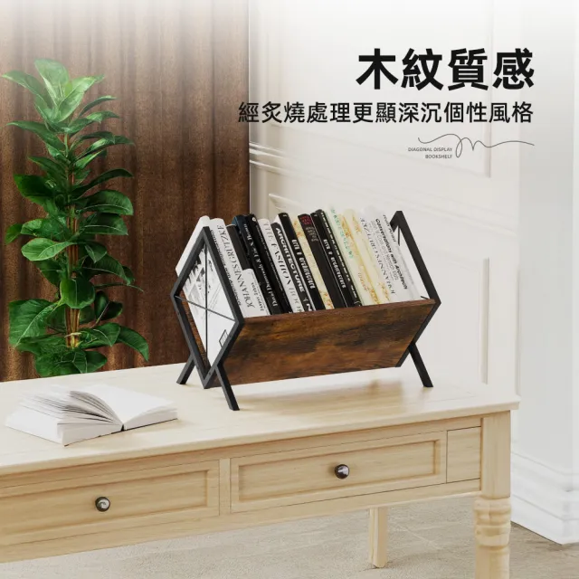 【上手家居】簡樸斜插展示書架(桌面置物架/cd展示架/黑膠展示架/桌上書架)