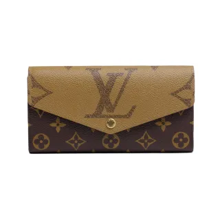 【Louis Vuitton 路易威登】SARAH 棕色 雙色經典老花 信封翻蓋長夾 錢包(M80726)