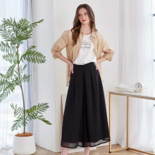 【IENA】寬褶修身雪紡寬褲(#5278008 雪紡褲、寬褲 淺灰/深灰/黑色)