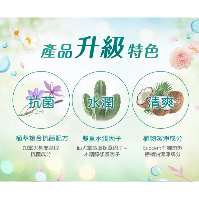 【Green 綠的】抗菌沐浴乳補充包700mlx6入(綠茶/洋甘菊/百里香/山茶花/鳶尾花/檸檬香蜂草)